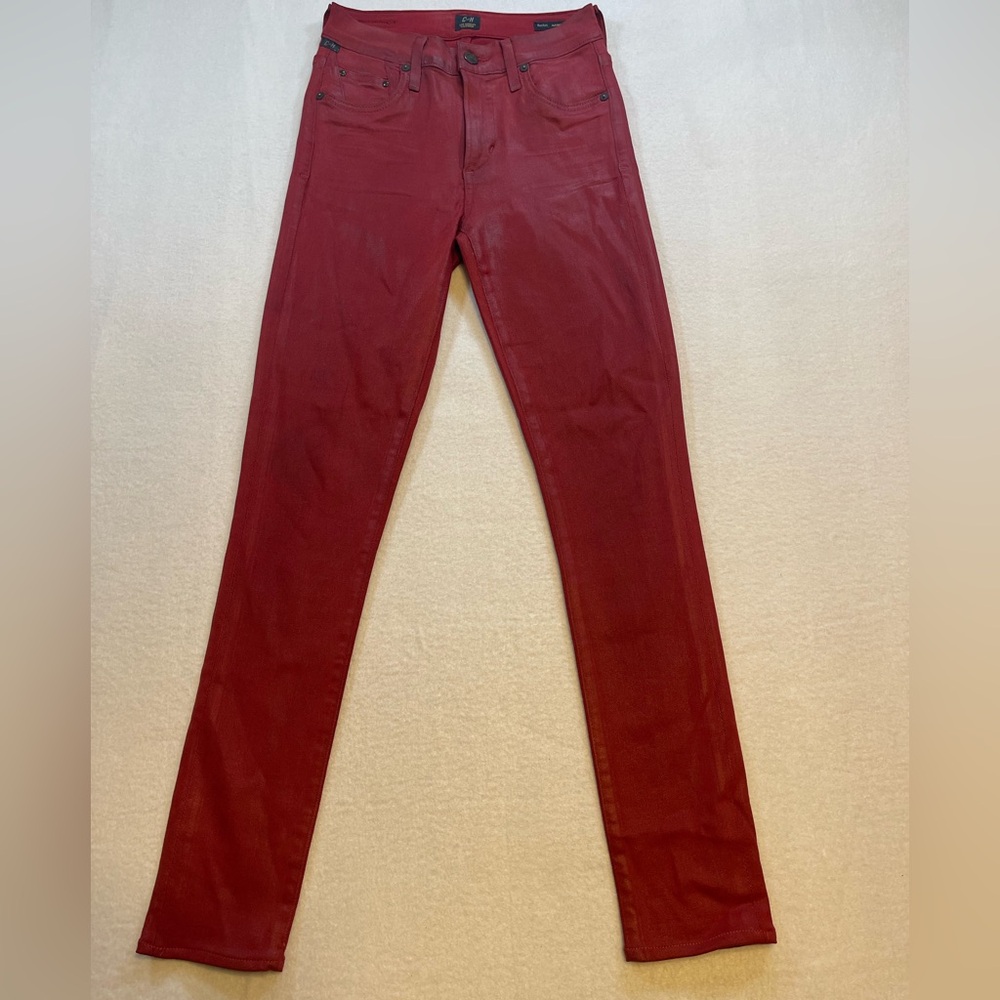 Citizens of Humanity “Rocket” High Rise Skinny Jeans – Red Coated – Size 25"